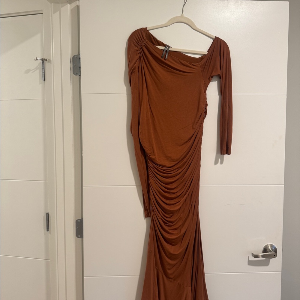 Anthropologie Rust Long Sleeve Dress